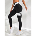 Women's High Waist Seamless Colorblock Striped Print Yoga Sports Leggings