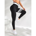 Women's High Waist Seamless Colorblock Striped Print Yoga Sports Leggings