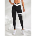 Women's High Waist Seamless Colorblock Striped Print Yoga Sports Leggings